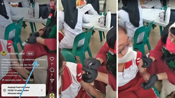 Video Seorang Vaksinator Diduga Berikan Vaksin Kosong kepada Anak SD Viral di Media Sosial