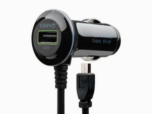  Kinivo CX212 USB Car Charger - For iPhones, iPads, Android smartphones, tablets, and other USB powered devices (2.1 A / 10W) (Black)