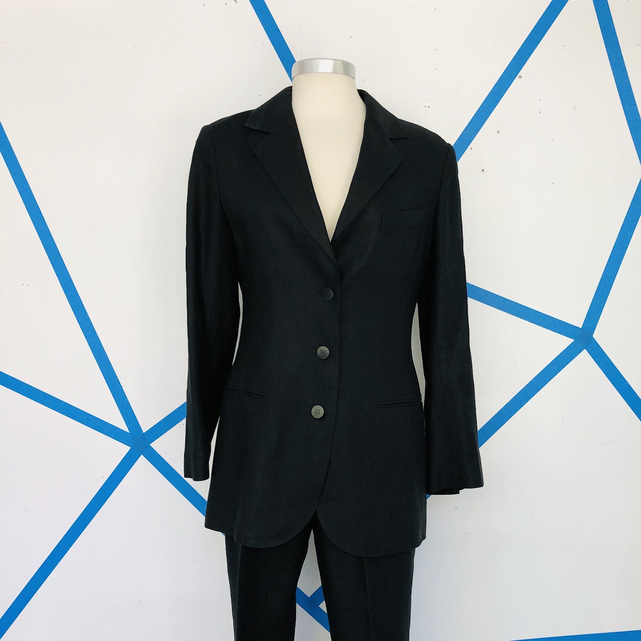 Chanel Boutique Black Linen Pant Suit