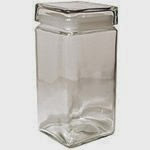  Square Glass Jar with Glass Lid 64 oz.