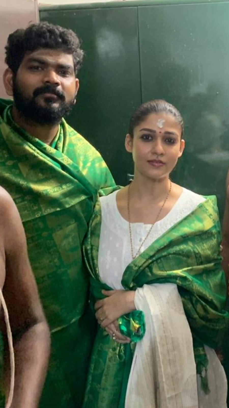 Nayanthara and VigneshShivn at Tiruchendur Subramania Swamy temple today