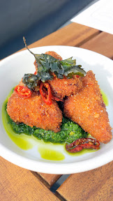 From the Bites section of the Renata menu was this perfect Crispy Trotters with Salmoriglio and Calabrian chili