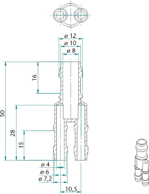 Zeichnung Y-Stück mit Massen