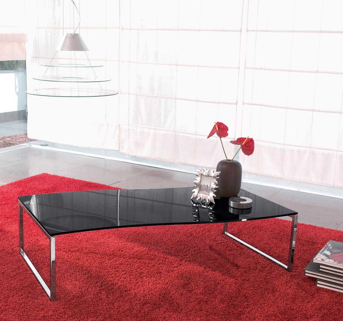 Chromed coffee table with top