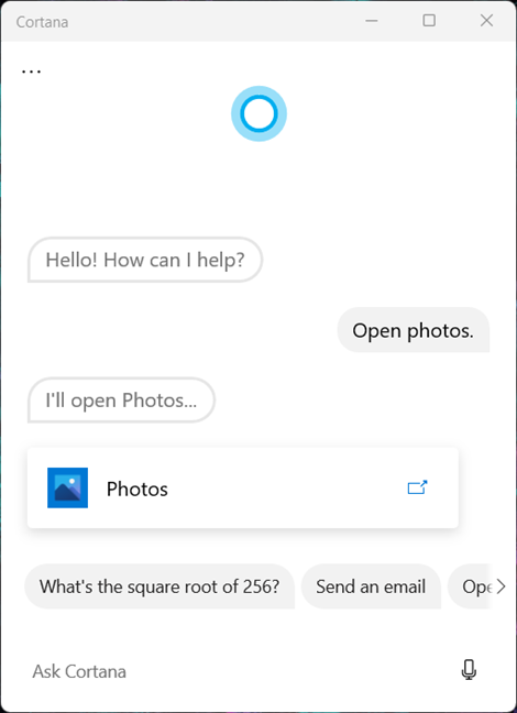 บอก Cortana ให้เปิดแอพ Windows 11 หรือ Windows 10 Photos