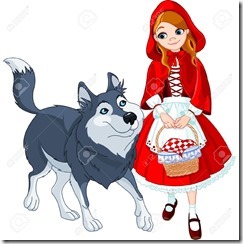 20732259-Petit-Chaperon-Rouge-rencontre-un-loup-Banque-d'images