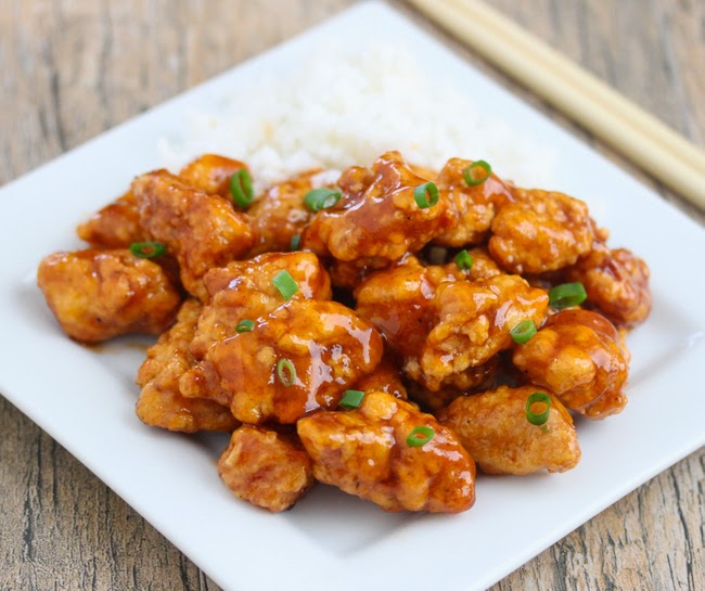 close-up photo of a plate of Sweet and Sour Chicken