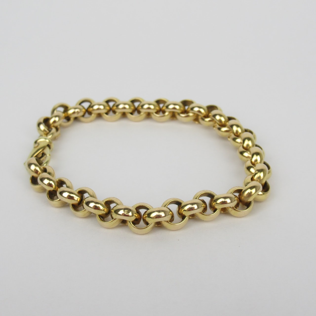 14K Gold Round Link Bracelet