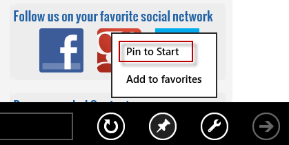 Windows 8 - Sites Web Pin