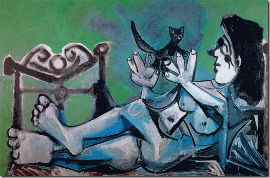 Art%20Pin%20XX%20Picasso%20Mujer%20desnuda%20acostada%20jugando%20gato%20Col%20particular%201964%20