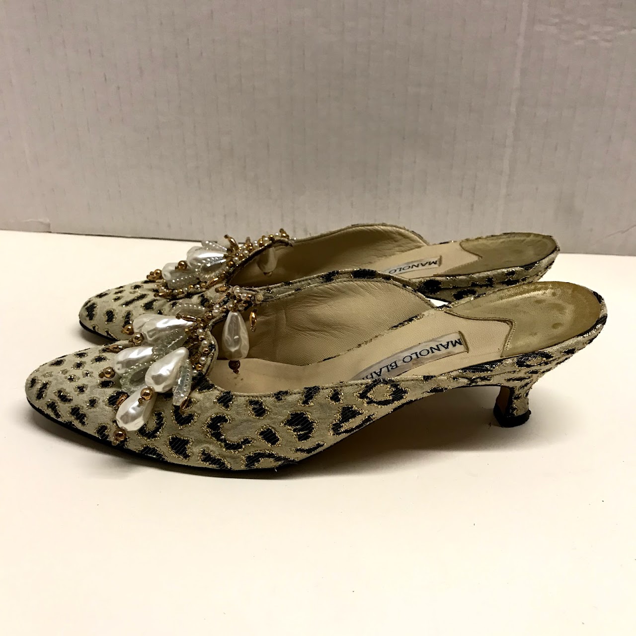 Manolo Blahnik Cheetah Mules