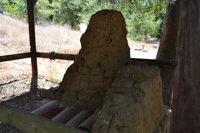 the remains of adobe bricks