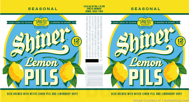 Shiner Adding Lemon Pils In 24oz & 12oz Cans