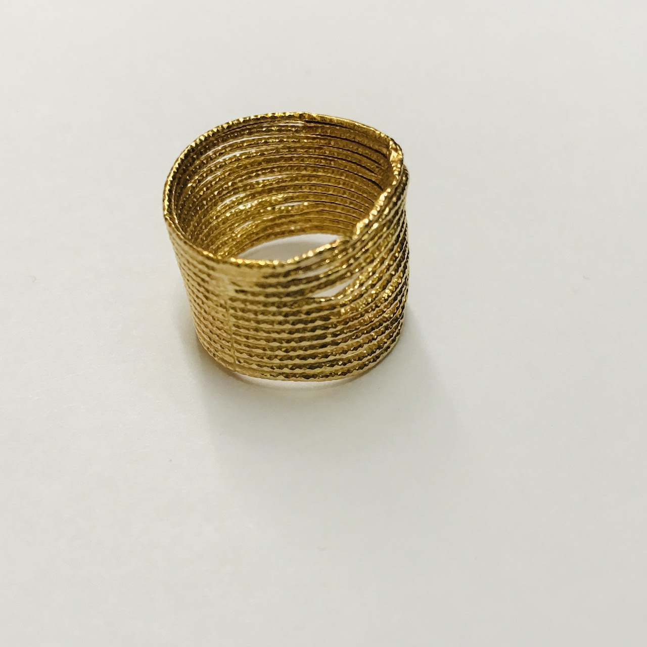 14K Gold Wide Rough Finish Ring