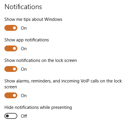 notification windows 10