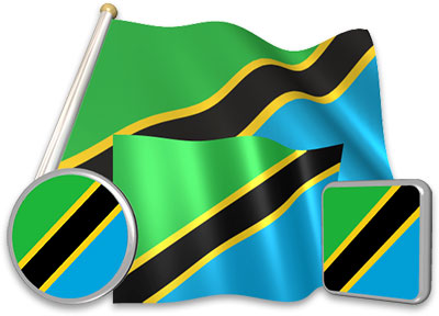 Tanzanian flag animated gif collection