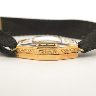 Art Deco Enameled 14K Gold Watch