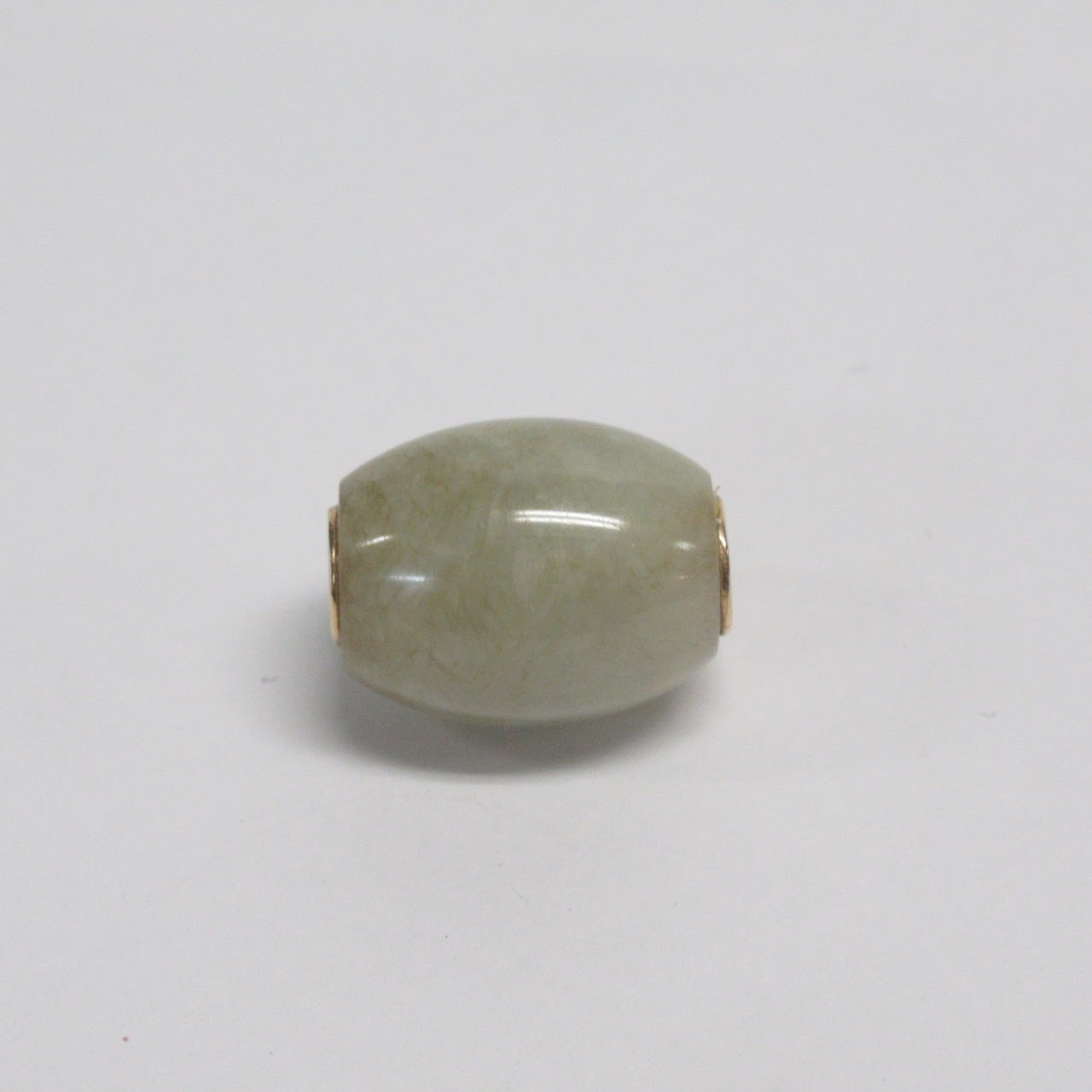 14K  Yellow and White Gold  Jade Bead Necklace