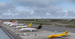 A look at the cargo ramp at Changi with Singapore in the distance.