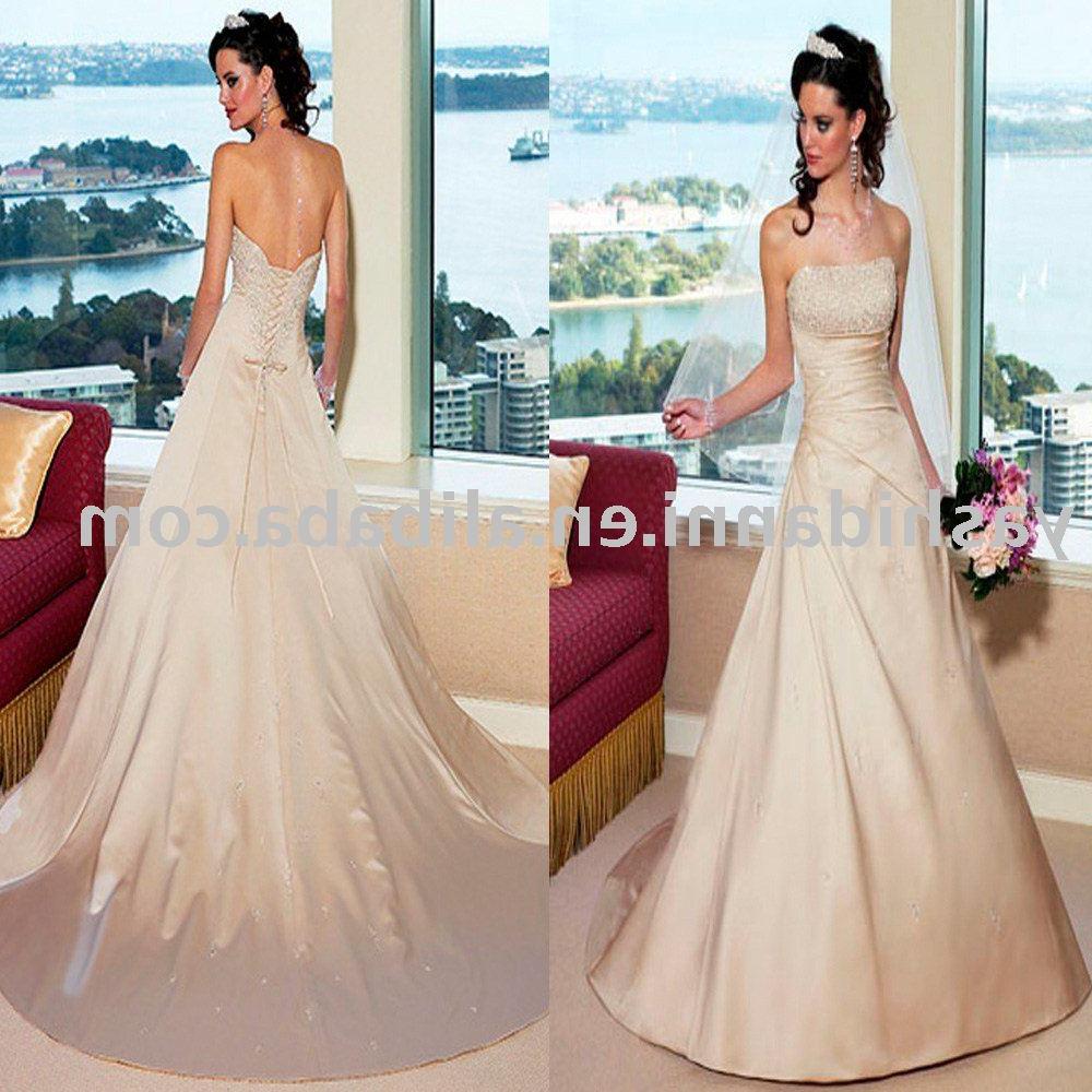 long train ball gown backless 2011 Fashion simple wedding dress