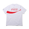 coc-cola x columbia x atmos lab csc basic logo txt short sleeve t-shirt intense red white