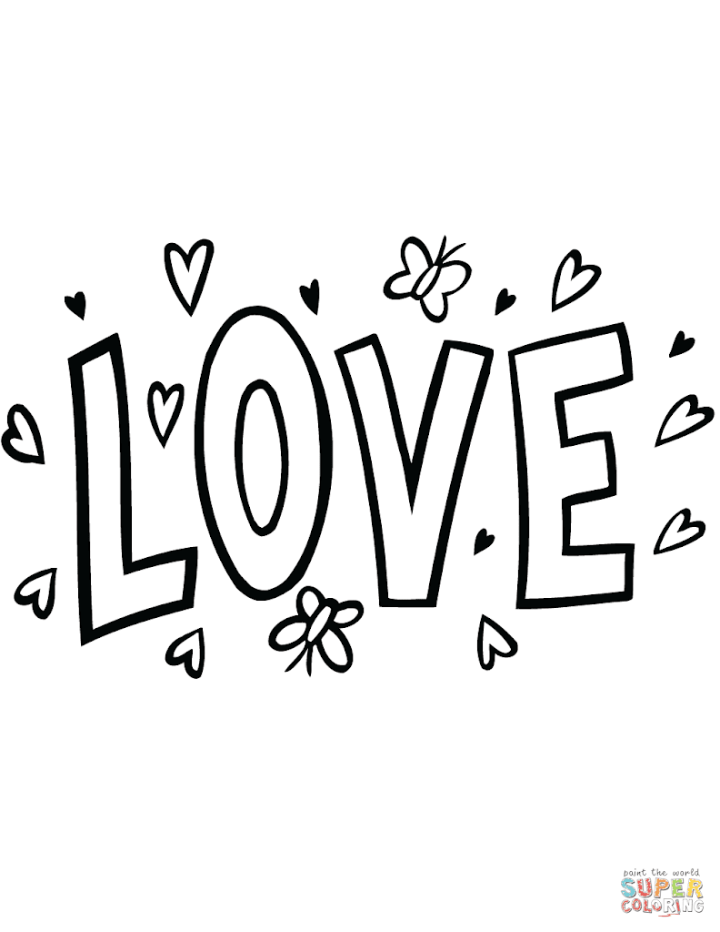 Unique The Word Love Coloring Pages Photos - Kids, Children and Adult ...