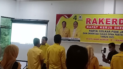 Bahas Strategi Politik 2024, Golkar Pidie Jaya Kumpulkan Caleg dan Gelar Rakerda