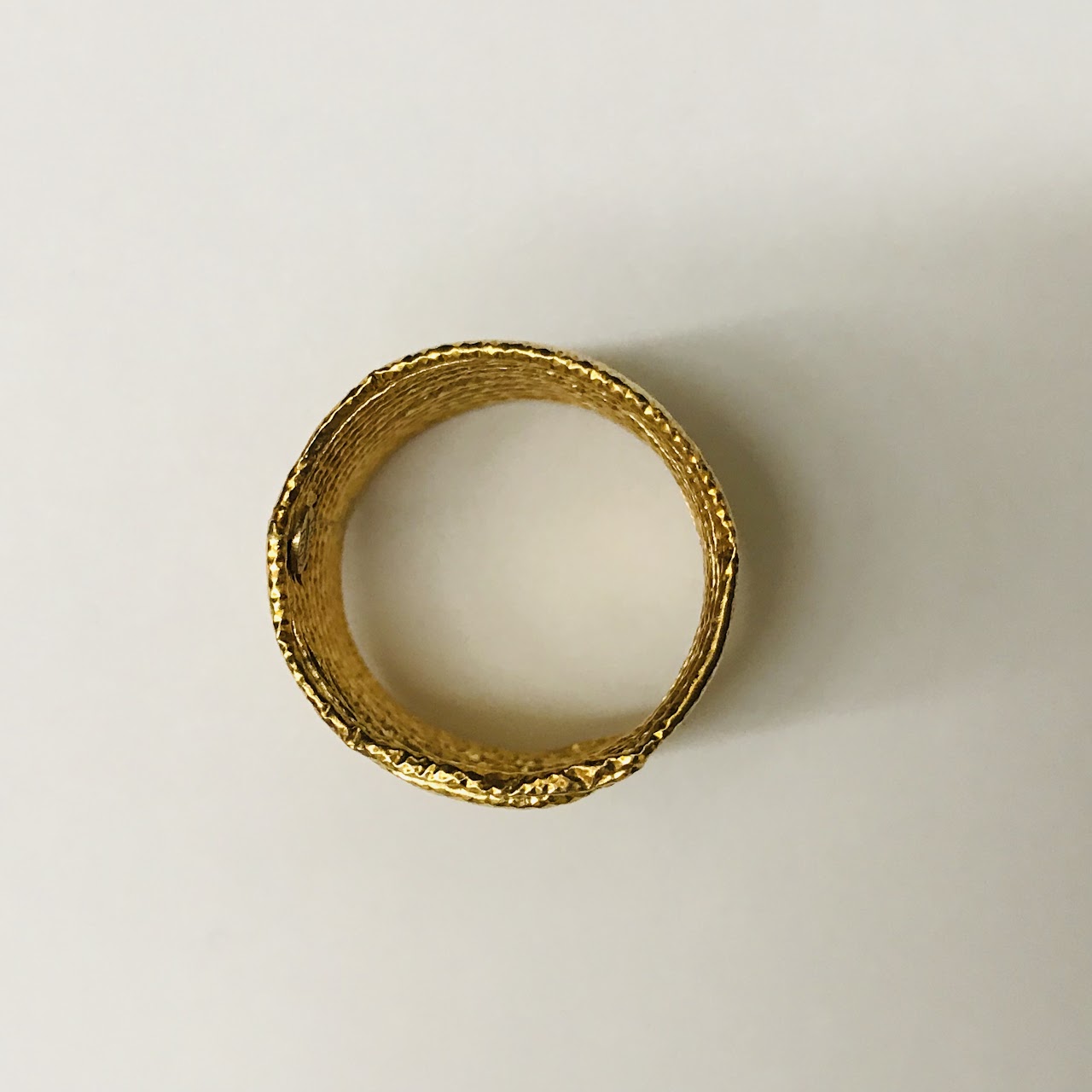 14K Gold Wide Rough Finish Ring