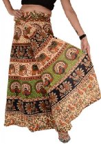 <br />Skirts N Scarves Women's Long Printed Cotton Wraparound