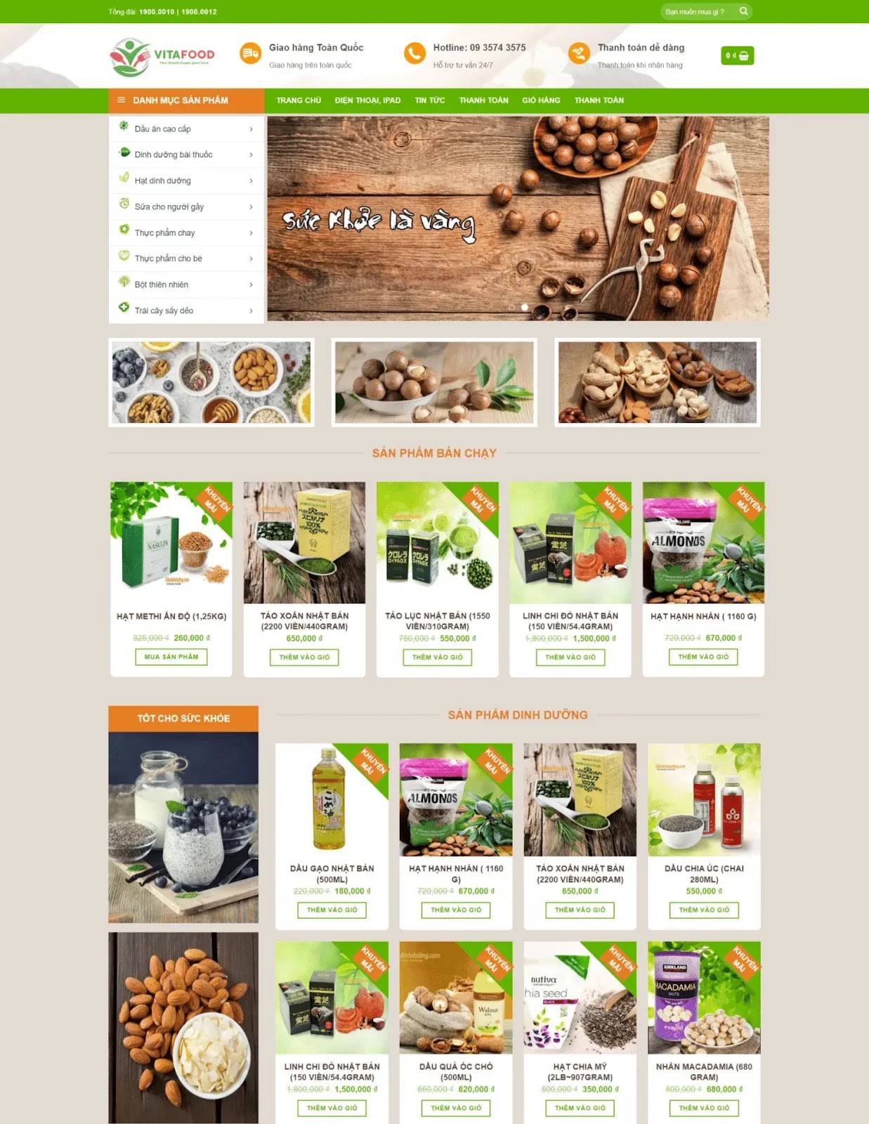 Thiết kế website bán thực phẩm (VSM108)