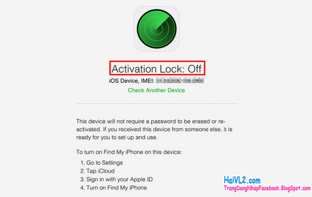 máy iphone chưa bị khóa Activation Lock, khóa iCloud