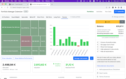 Portfolio Manager Extension