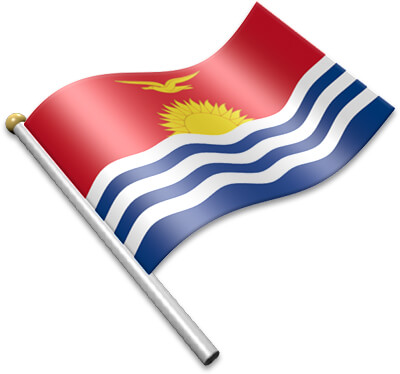 Flag pole The I-Kiribati flag on a flagpole clipart image