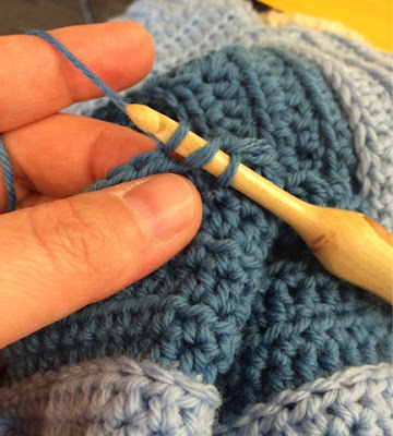 How to do a half double crochet stitch, tutorial by April Garwood of Banana Moon Studio
