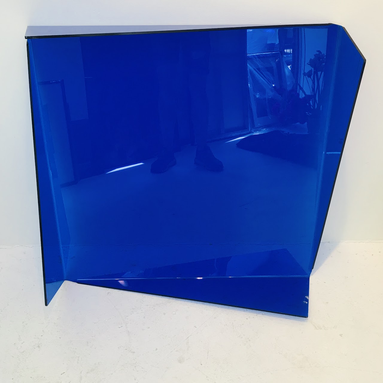 Molded Cobalt Plexiglass Low Table