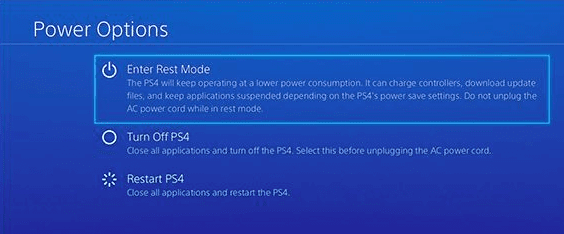 En el controlador PS4, mantenga presionado el botón de encendido y aparecerá la pantalla