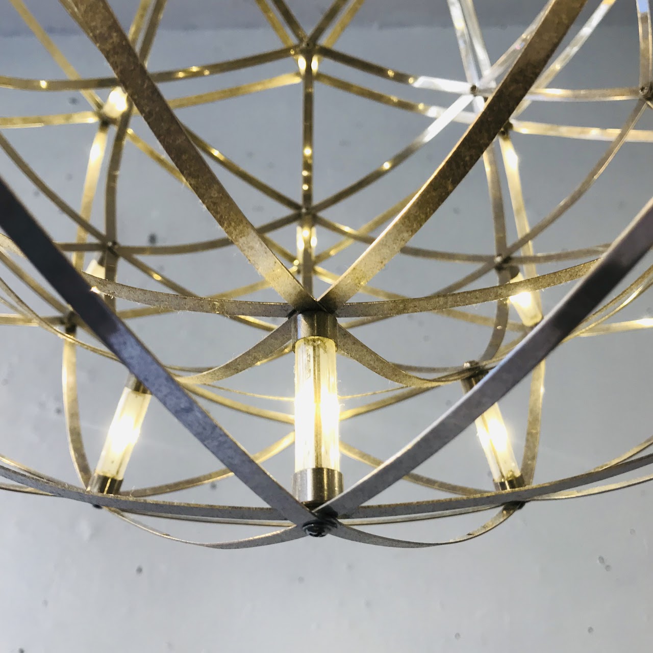 Chrome Double Sphere Pendant Light