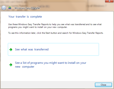 Transfert facile de Windows