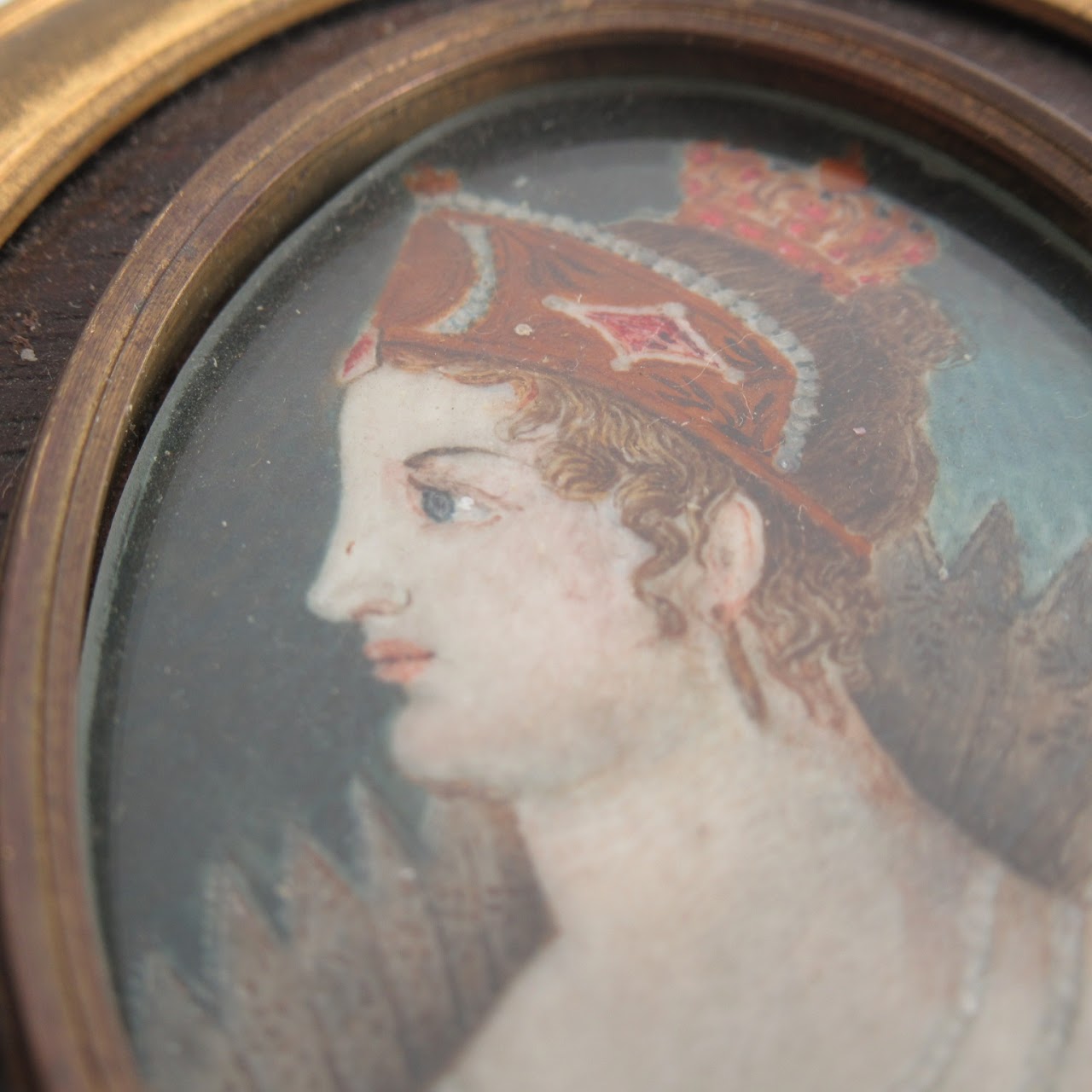 Miniature Portrait of Side Profile Woman