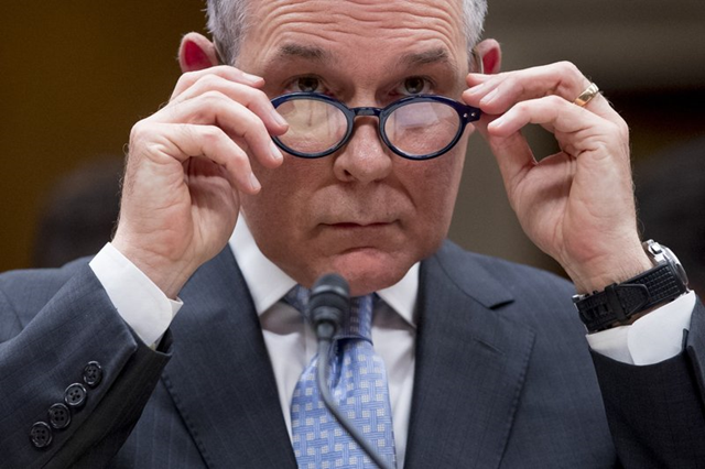 In this 16 May 2018 file photo, Environmental Protection Agency Administrator Scott Pruitt appears before a Senate Appropriations subcommittee on budget on Capitol Hill in Washington. A federal appeals court has ruled that the Trump administration endangered public health by keeping a top-selling pesticide chlorpyrifos on the market, despite extensive scientific evidence that even tiny levels of exposure could harm babies’ brains. The 9th U.S. Circuit Court of Appeals in San Francisco has ordered the Environmental Protection Agency to remove chlorpyrifos from sale in the United States within 60 days. Photo: Andrew Harnik / AP Photo
