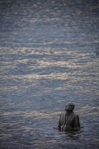 The rising tide. Sculptor Jason deCaires Taylor's latest underwater sculpture, in London