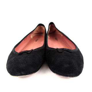 Alaia Black Suede Leather Flats