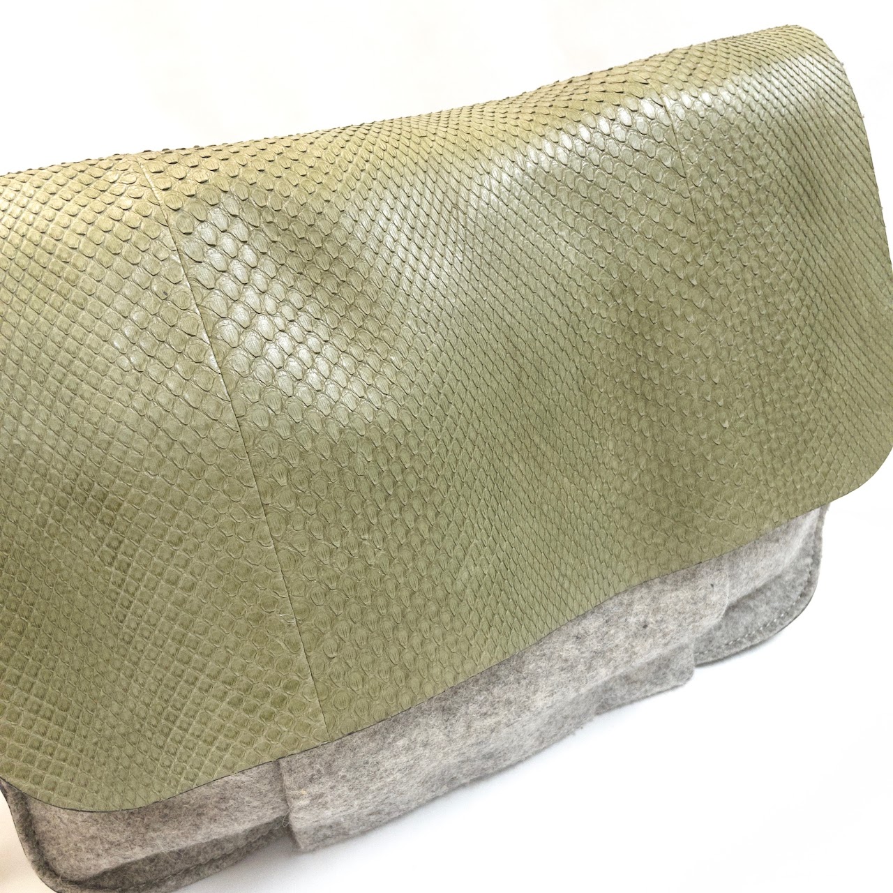 Reed Krakoff Python & Wool Felt Messenger Bag