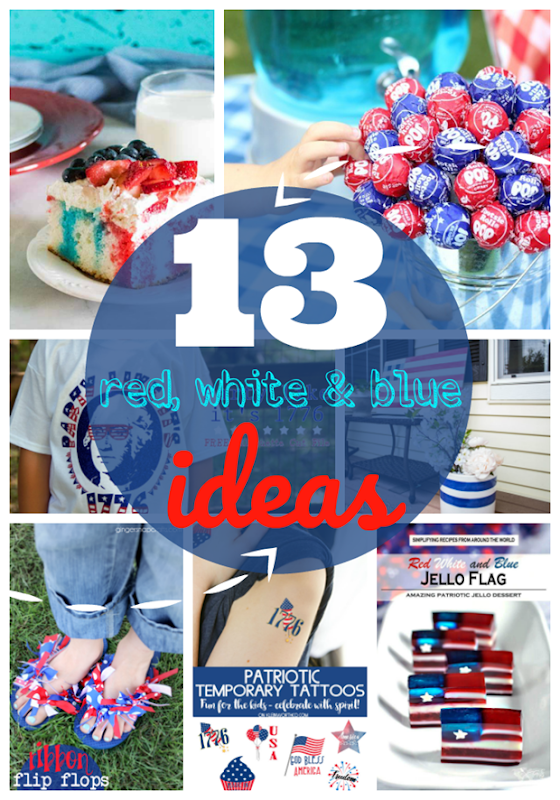 13 Red, White & Blue Ideas at GingerSnapCrafts.com #redwhiteblue #patriotic #4thofJuly