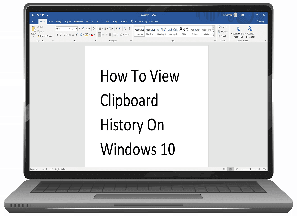 Visualizza la cronologia degli appunti su Windows 10