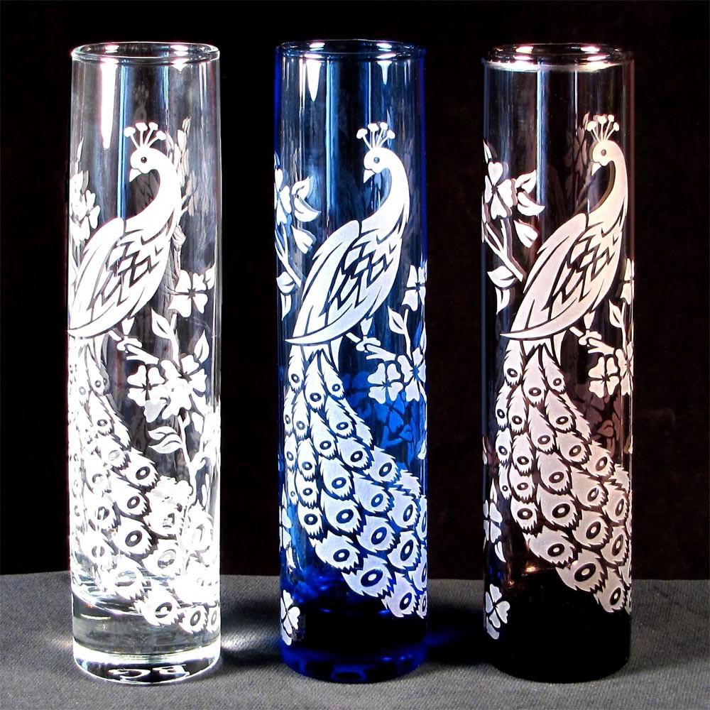 Peacock Wedding Bud Vases,