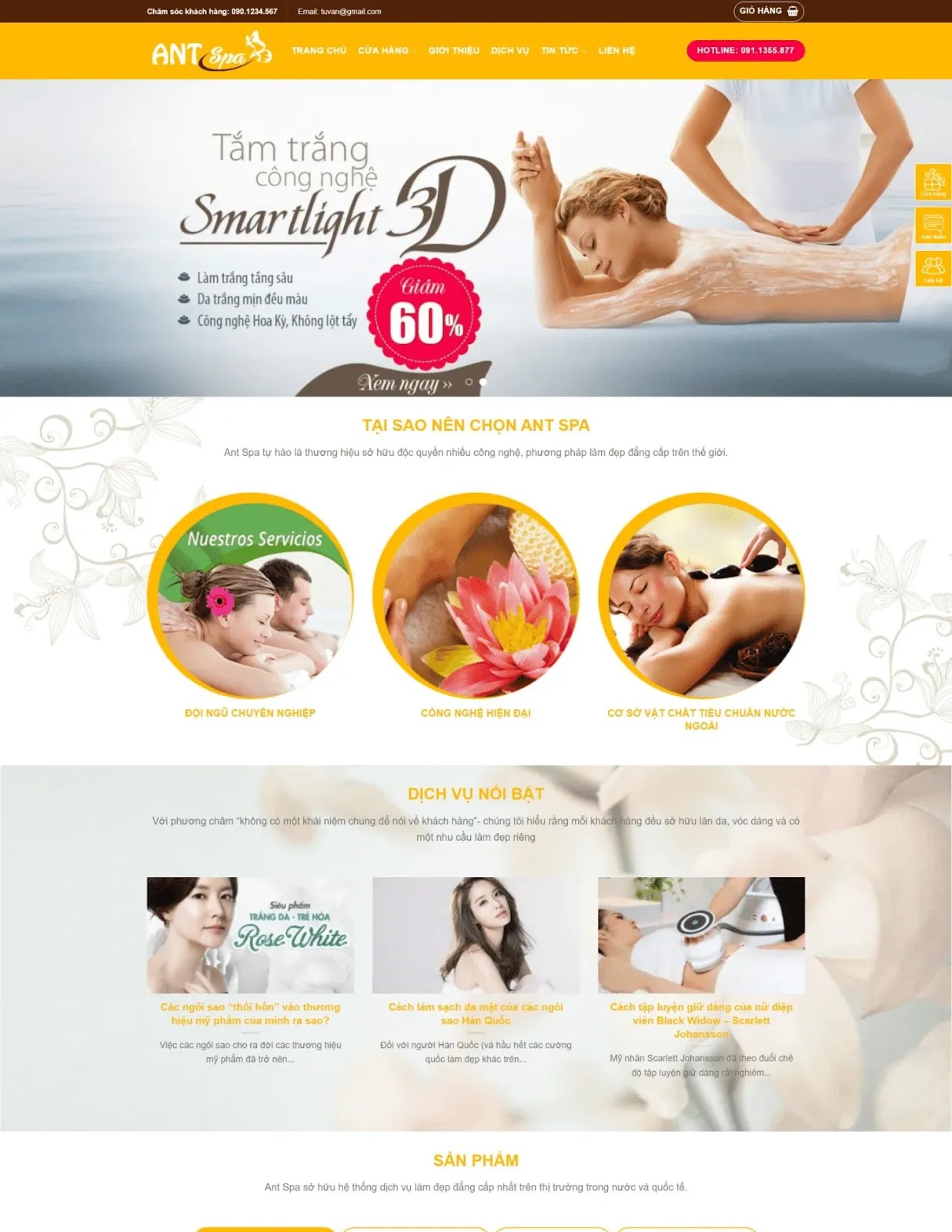 Thiết kế website Spa (VSM220) Thiết kế website Spa (VSM220)