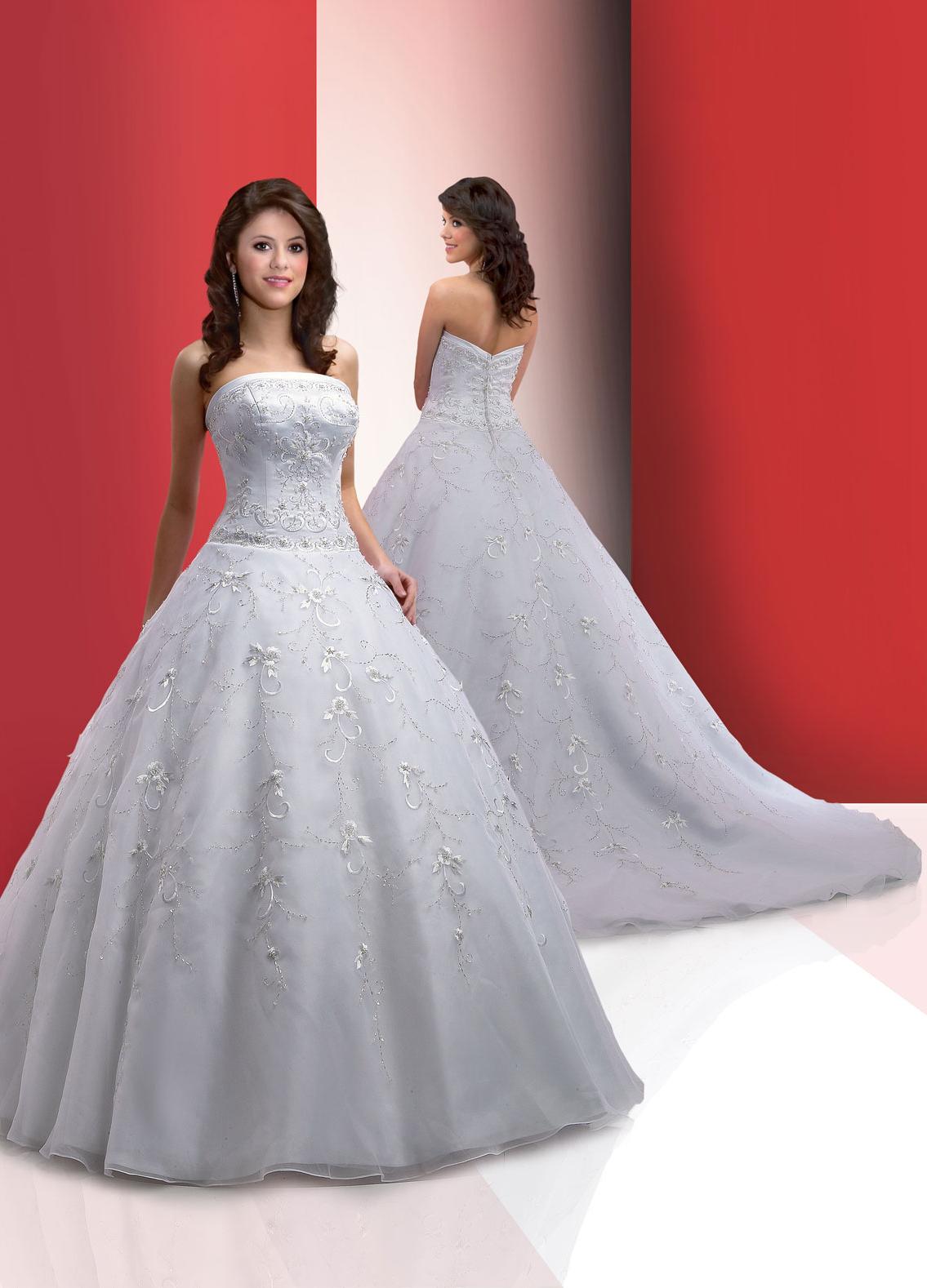 Organza Ball Gown Chapel Train