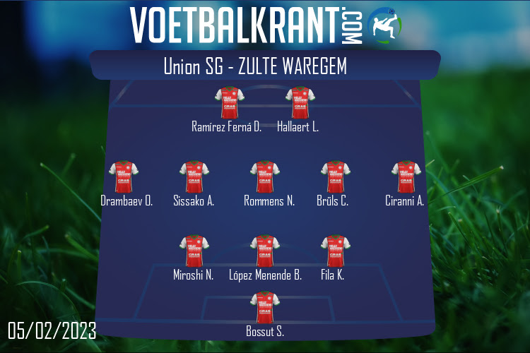 Opstelling Zulte Waregem | Union SG - Zulte Waregem (05/02/2023)