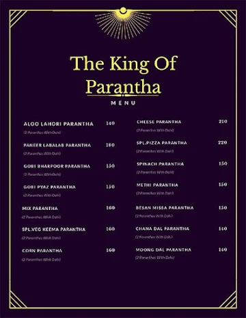 The King Of Parantha menu 